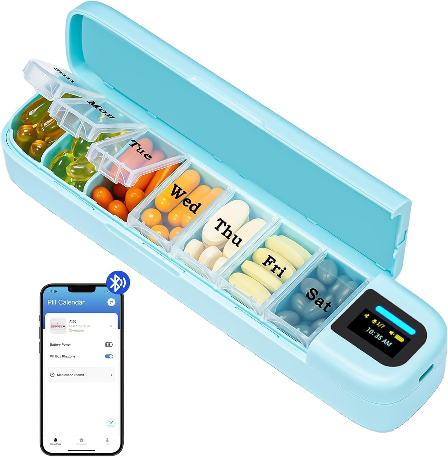 Medicine Cabinet Lock - Intelligenter Pillenorganizer mit Alarm & Bluetooth-App,