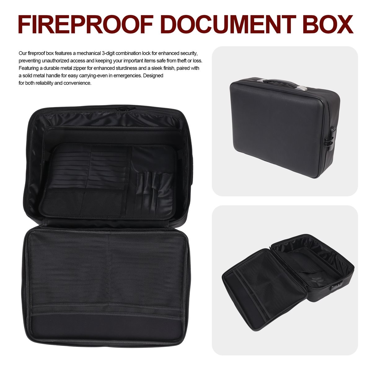 Fire Safe Document - 828328 Feuerfeste Dokumentenbox - 8-Schichten Hartschalen-Brandschutzbox