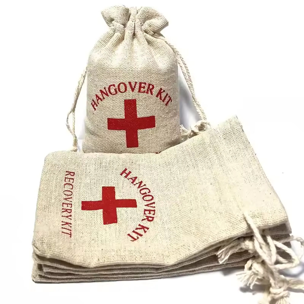 First Aid Bag Kit - 10/20/30/50 Stück Weihnachtsparty Baumwoll-Leinen Katerbeutel Rotes