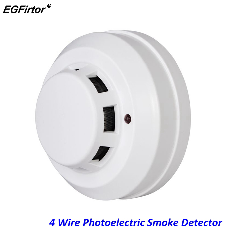 Smoke Detector Interconnected - Feuer Alarm 4 Draht Photoelektrische Rauchmelder