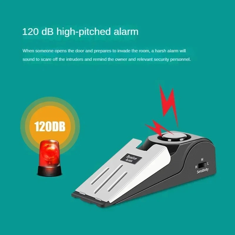 Door Stop Alarm - Tragbarer Türstopper mit Sicherheitsalarm, Hotel-Türstopper, Einbruchsalarm-Gadget,