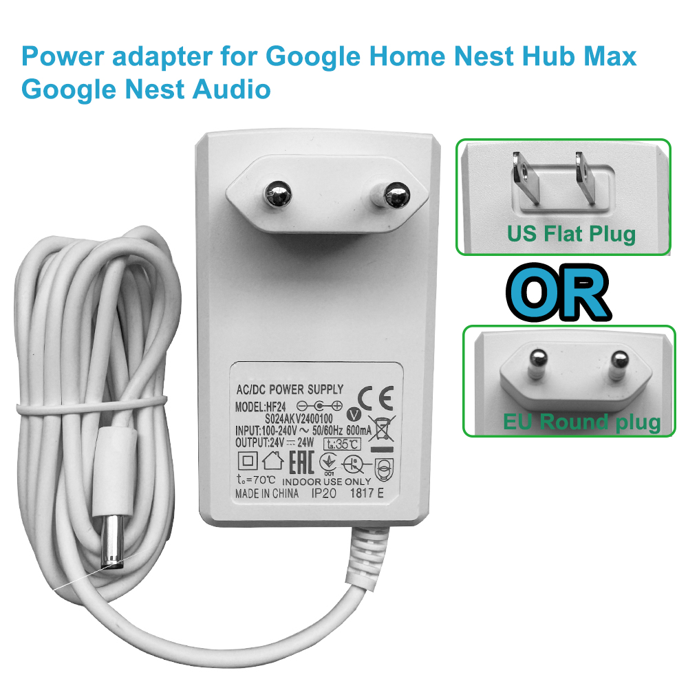 Google Speaker Nest Hub - 24V Netzteiladapter für Google Home Nest