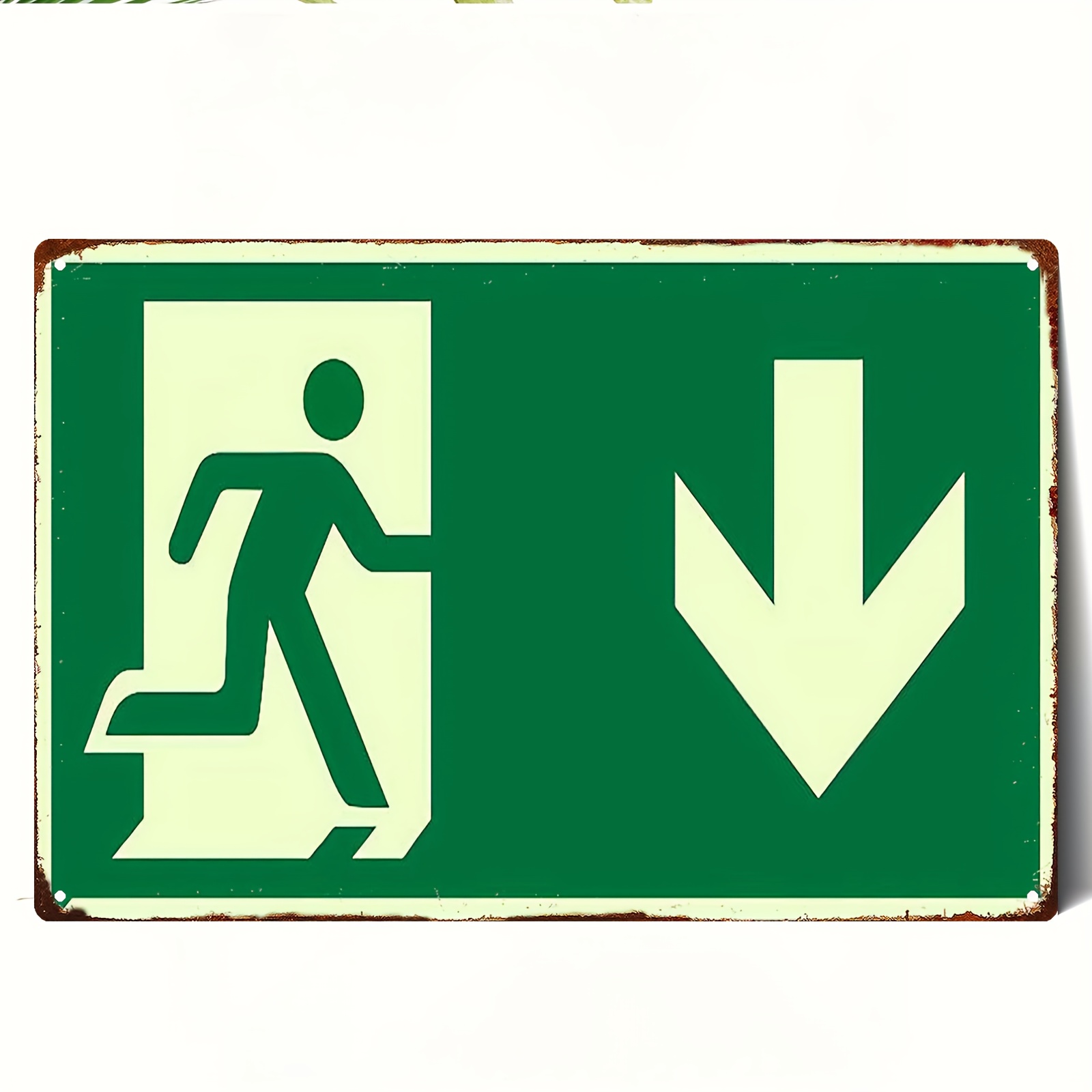 Emergency Exit Sign - 2D Vintage Metallschild aus Eisen |