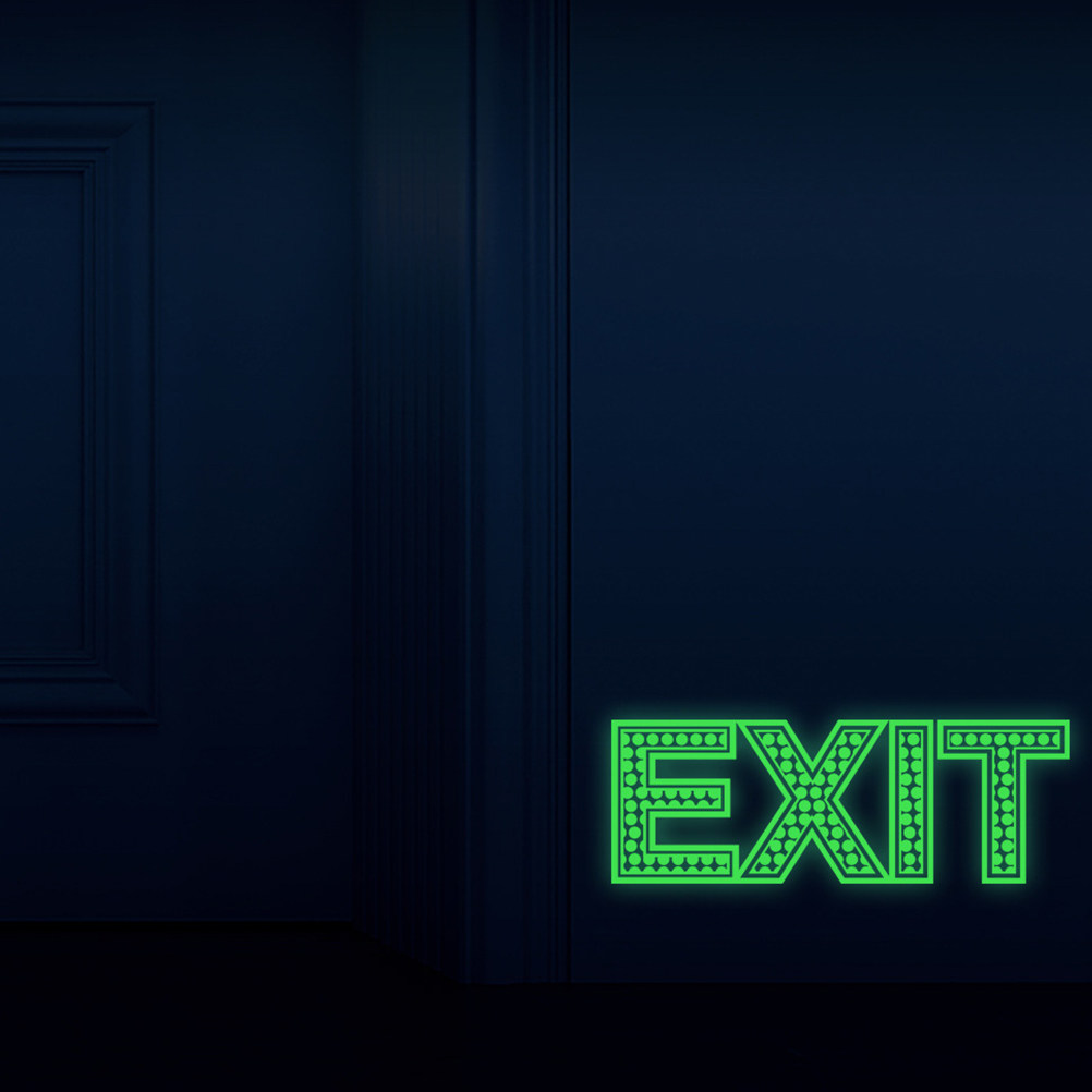 Emergency Exit Sign - 3 Stück Nachtleuchtende Notausgang-Aufkleber, Fluoreszierende Photolumineszenz-Notausgangs-Schilder