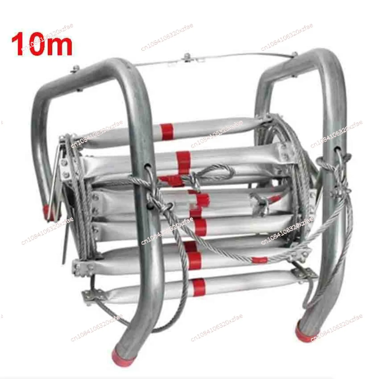 Fire Escape Ladder - Aluminiumlegierung Stahlseil-Kletterleiter 10 Meter zusammenklappbare weiche