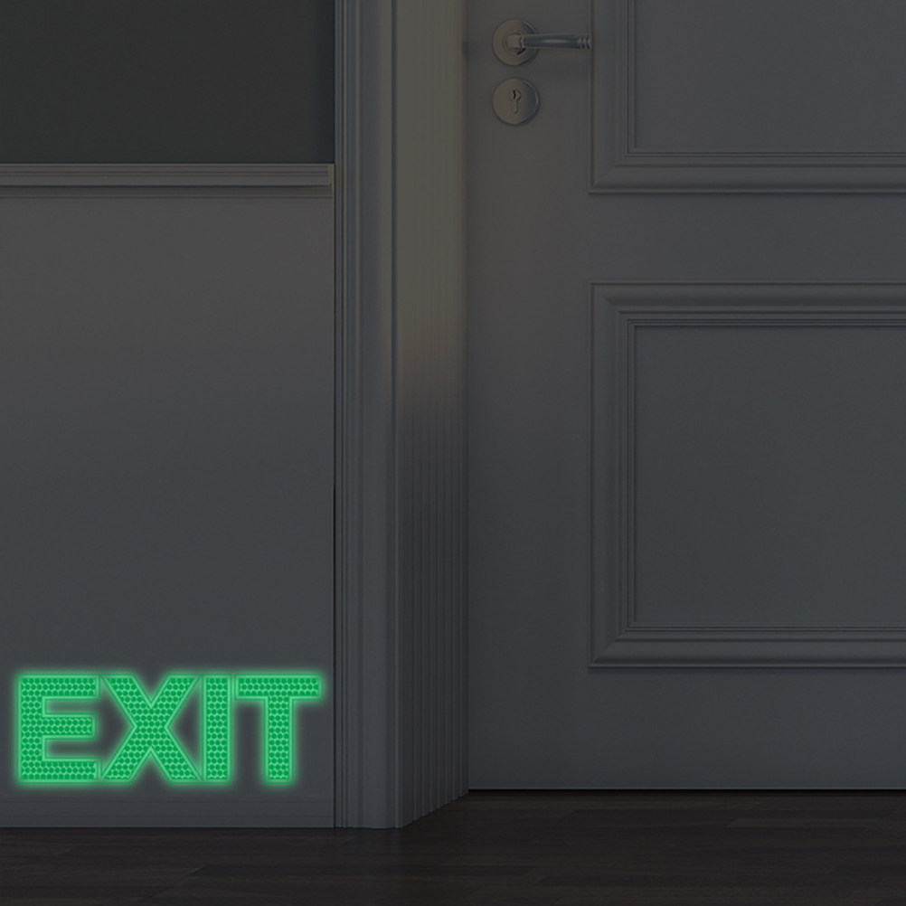 Emergency Exit Sign - Notausgang-Wandaufkleber, Nachleuchtend, Leuchtendes Notfallschild für Tür