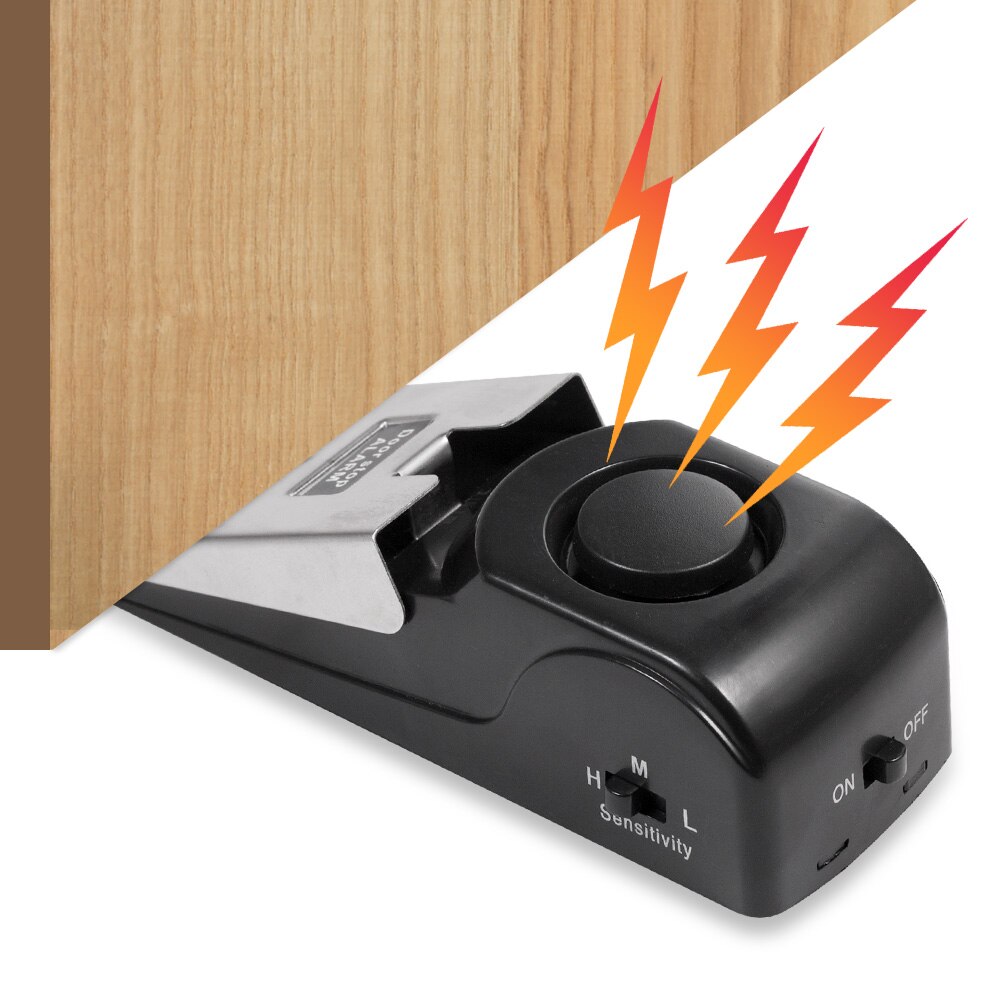 Door Stop Alarm - Kabelloses Türstopper-Alarmsystem 125dB Lauter Haussicherheits-Diebstahlschutz Tragbares