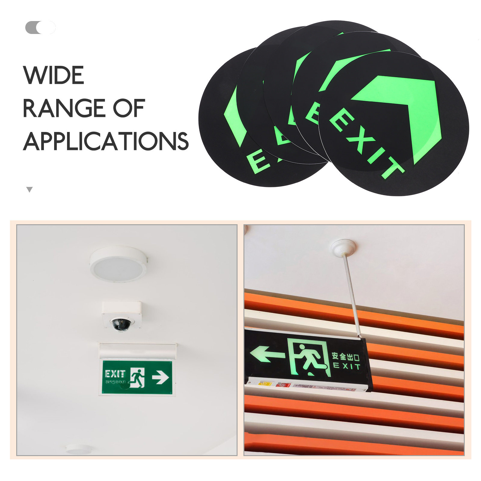 5 Stück im Dunkeln leuchtende  – Emergency Exit Sign Bewertung und Preis