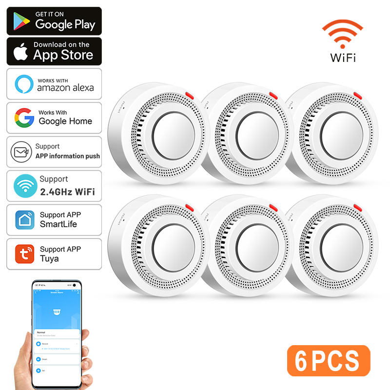 6er-Pack Tuya WiFi Smart Rauch – Smoke Detector Interconnected Bewertung und Preis